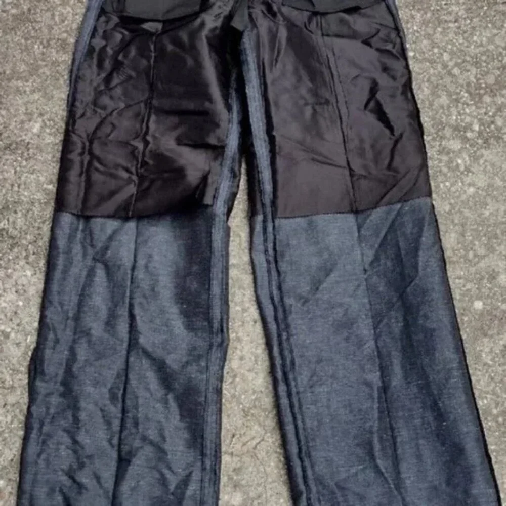 Salvatore Ferragamo Linen Blend Dress Pants Blue Gray High Rise - Picture 6 of 8